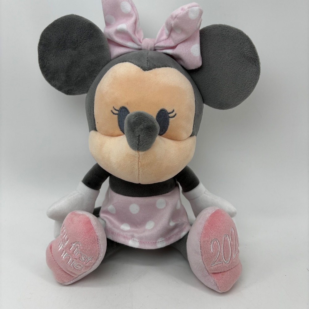 Disney Store My First Minnie Mouse 2020 Pink Polka Dot Baby Plush 11 Inch